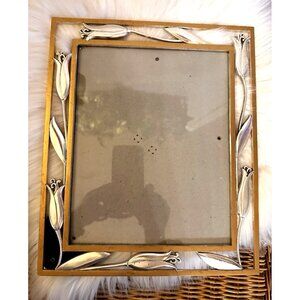 Ornate Silver Gold Tone Metal Art Nouveau Wall Table Picture Photo Art Frame